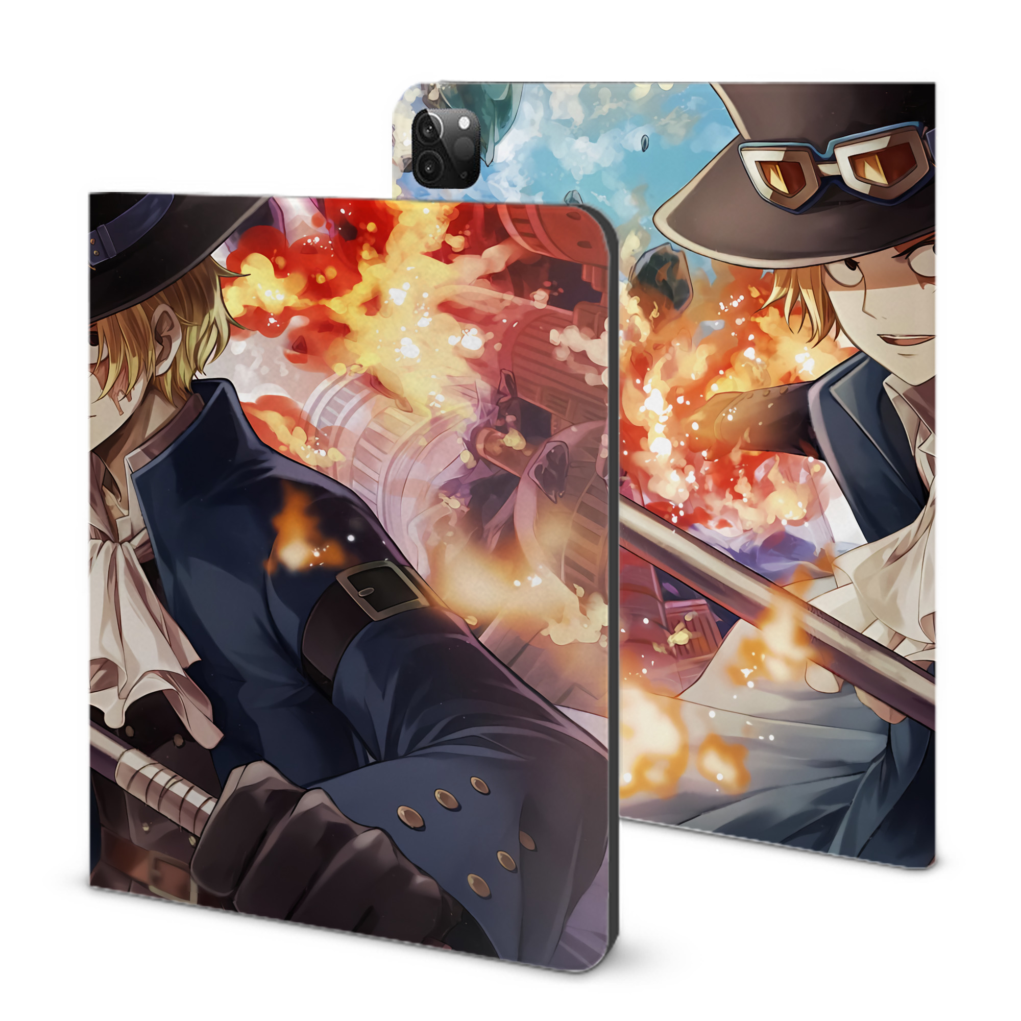 （画像用） ワンピース ONE PIECE IPadケース ペンホルダー付き ブックスタイルデザイン